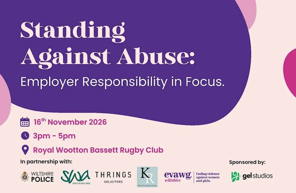 KR HR & Training Consultancy Ltd News. KR HR is partnering with Wiltshire Police, Thrings and SWA to deliver a free seminar for local businesses on their changing legal responsibilities to protect employees.